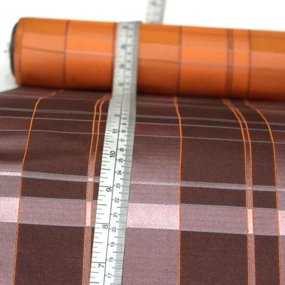 100%silk Dusty Rose‎ Plaid Silk Fabric By the Half Yard Width 27" F281 - Picture 2 of 9